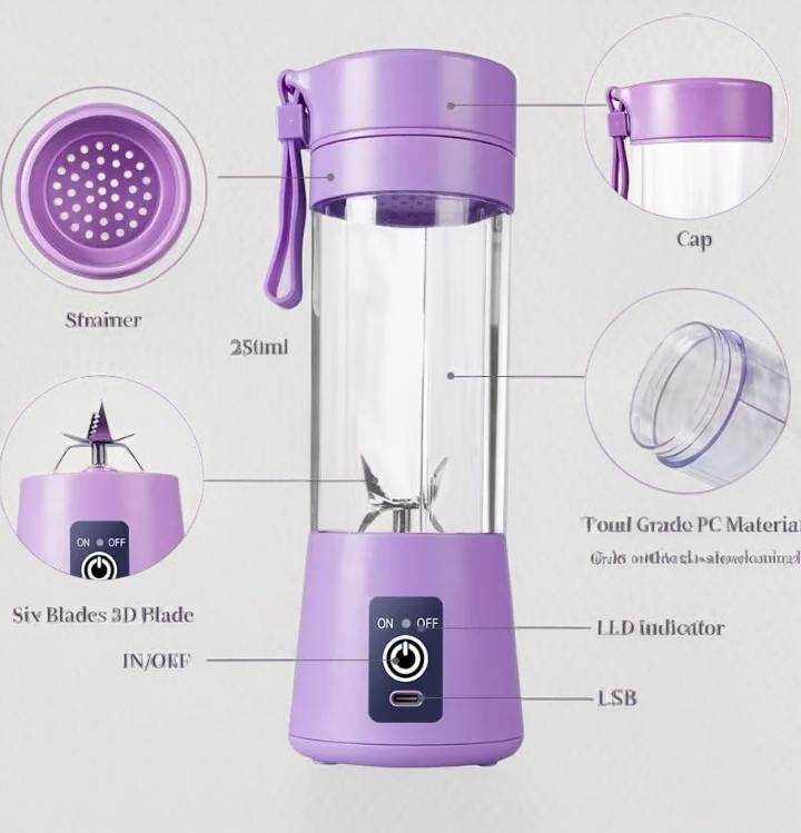 LICUADORA PORTATIL RECARGABLE 380ML
